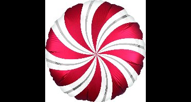 Amscan - Folieballon Snoepje Rood Wit - 35 cm