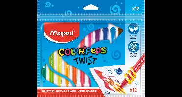 Color'Peps Twist kleurkrijt x12 - in hersluitbaar etui
