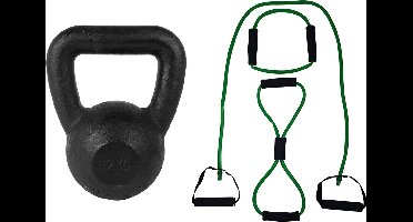 Tunturi - Fitness Set - Tubing Set Groen - Kettlebell 12 kg