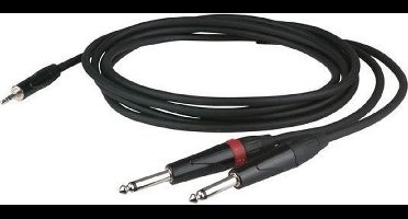 DAP Audio Stereo Mini jack  Overgangskabel 1,5m - Mini  Jack -  2x Jack - 1,5m