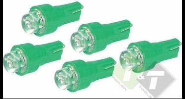 Instrumenten verlichting - LED - Groen - 12 Volt - 1.2 Watt - T5 - 5 stuks