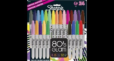 Sharpie Permanentmarkers | Fijne punt | 80's Glam-kleuren | 24 stuks