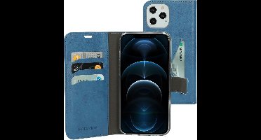 Mobiparts hoesje geschikt voor Apple iPhone 12 Pro Max - Wallet/Boekhoesje - Eco Leer - Magneet Sluiting - Opberg vakken - Blauw