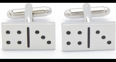 Manchetknopen - Domino Dominosteen Zilverkleurig