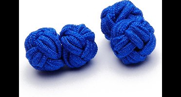 Manchetknopen - Zijden Knoop Blauw