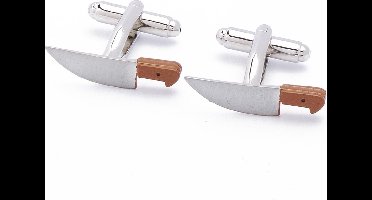 Manchetknopen - Mes Koksmes met Houten Handvat Heft