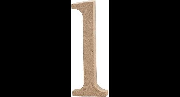 Letter, l, H: 12,7 cm, dikte 2 cm, 1 stuk