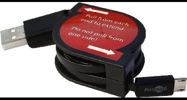 USB 2.0 uitrolbare aansluitkabel USB A - USB micro B 1m