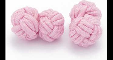 Manchetknopen - Zijden Knoop Roze Zacht