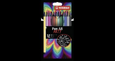 STABILO Pen 68 - Premium Viltstift - ARTY Etui 12 Verschillende Kleuren