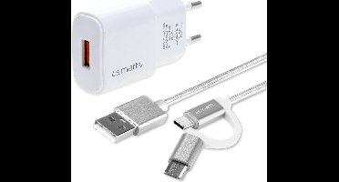 4smarts VoltPlug Oplader met ComboCord Kabel Wit