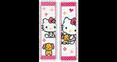 Vervaco - Bladwijzer kit - Hello Kitty met hondje set van 2 - PN-0157572 - Borduren - Borduurpakket - Borduurpakket volwassenen - Borduurpakket kind