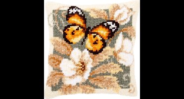 Vervaco Oranje Zwarte Vlinder Kruissteekkussen pakket PN-0146840