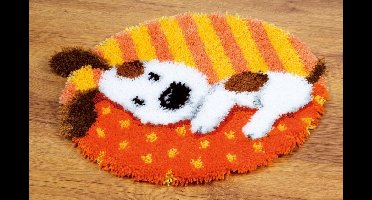 Knoopvormtapijt kit Wit hondje - Vervaco - PN-0148311