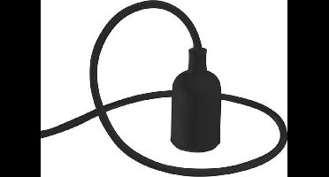 Design lamphouder met E27 fitting + Plafond Rozet - 1 Meter - Zwart