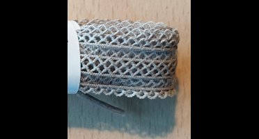 Nieuwste mode schoenveters - Kant - speciaal voor je gave schoenen - 120cm lang 2cm breed beige / grijs