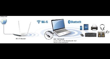 Edimax EW-7611ULB USB-A - WLAN / Wi-Fi & Bluetooth dongle - N150 / 150 Mbps