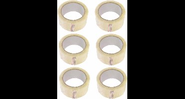 Dozensluittape - PP - 50mm - 66m - transparant - 6 stuks