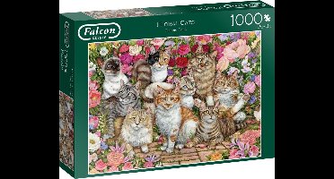 Falcon puzzel Floral Cats - Legpuzzel - 1000 stukjes