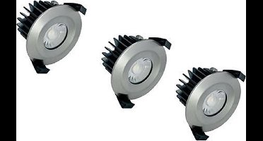 Integral Alex inbouwspot - RVS rond 6W - set van 3 - warm wit 3000K IP65 dimbaar