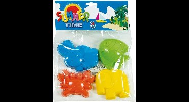 Strand/zomer speelgoed zandvormen/figuren dieren setje 4 delig - zandbak vormpjes voor kinderen