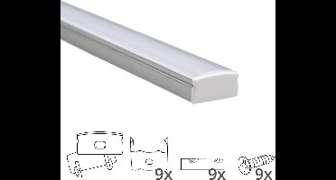 Led strip profiel 4M opbouw - 8 mm hoog - Led profiel opbouw - Wit
