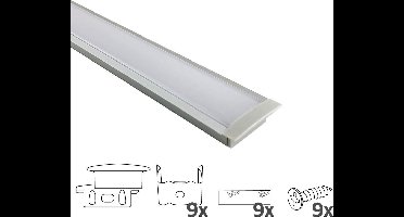 Led strip profiel 4M inbouw - 10 mm hoog - Led profiel inbouw - Wit