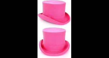 Tophat wolvilt roze met elastische band 57