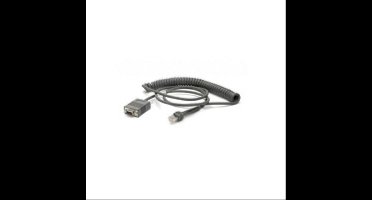 Zebra - Seriell / Netzkabel - DB-9 (W) bis 9-poliger serieller Kopf - 2,8m - gewickelt - für Zebra DS3608, DS3678, LI3608, LI3678 (CBA-RF2-C09ZAR)