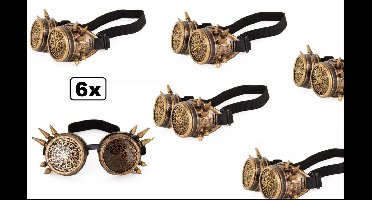 6x Steampunkbril spike vintage - Steam punk bril carnaval thema feest optocht festival