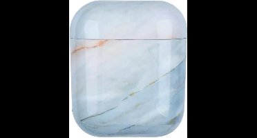 AirPods cover - marmer - hard cover case - Blauw - Geschikt voor Apple AirPods - beschermdoos - AirPods hoesje - handige gadget