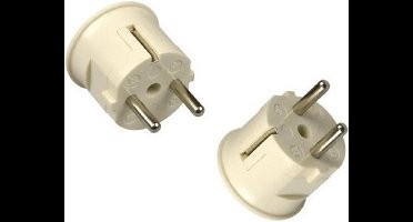 KAISER 2 x haakse stekker Schuko | zij invoer | randaarde | wit | 2 STUKS