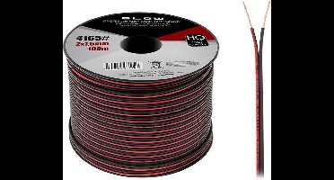 Luidsprekerkabel 2 x 1.50 mm zwart/rood op rol 100 meter