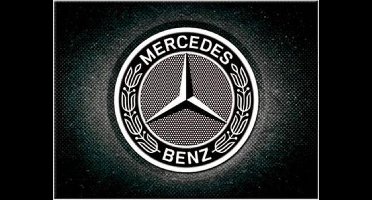 Magneet Mercedes-Benz - Logo Zwart - 6 x 8 cm