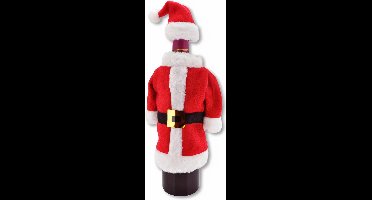 Verhaak Fleskostuum Kerstman Polyester Rood/wit 2-delig