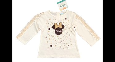 Disney Minnie Mouse shirt - lange mouw - creme/goud - maat 80 (18 maanden)