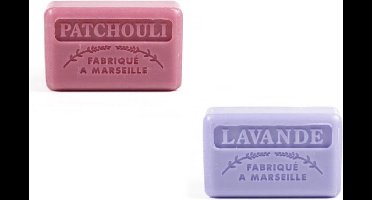 Soap bar set - zeep savon de marseille Lavendel + Patchouli 2x125 gr