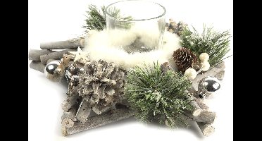 Theelichthouder ster Adelia L wit