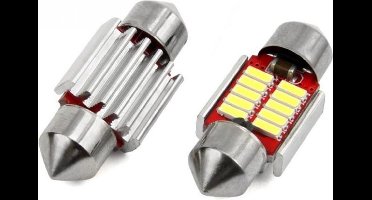 Dome - 10 LED - 4014 - 31mm - CANBUS - C5W - 12/24V - 2 stuks