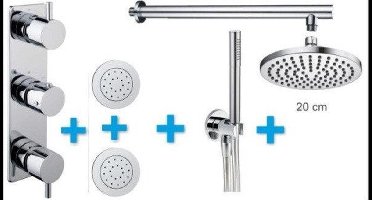 Wiesbaden Regendouche - Type 17 - Inbouw - Complete set - ø 20 cm