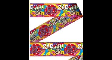 2 stuks Markeerlint afzetlint ballonnen Sarah 50 jaar 15 meter.