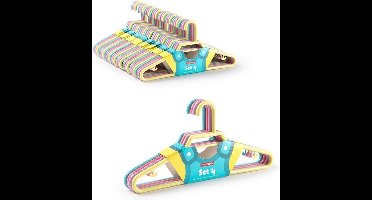 PlasticForte - 12x - Kinder kledinghangers - pastel - 27 cm - kunststof