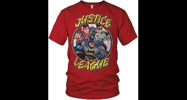 DC Comics Justice League Heren Tshirt -M- Team Rood