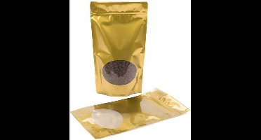 Stazakken Goud met ovaal Venster 17x9x28,5cm | 340 gram (100 stuks)