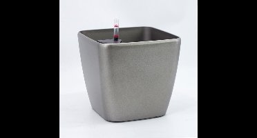 Plantenbak Square 37 cm - waterniveau-indicator - grijs