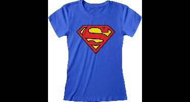 DC Comics Superman Dames Tshirt -L- Logo Blauw