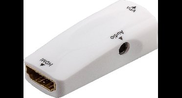 HDMI naar VGA + 3,5mm Jack adapter met HDCP - compact / wit