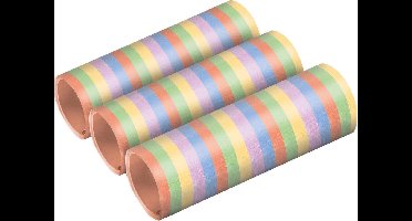 serpentinerollen pastel 0,7 x 400 cm papier 3 stuks