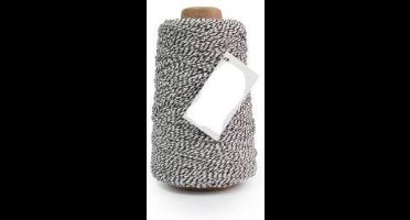 Katoenkoord zwart wit voor creatieve projecten en handwerk - 2mm. / 500mtr - Katoen Touw