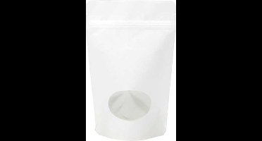 Stazakken Parelmoer Wit met ovaal Venster 14,9x8,9x23,2cm (100 stuks)